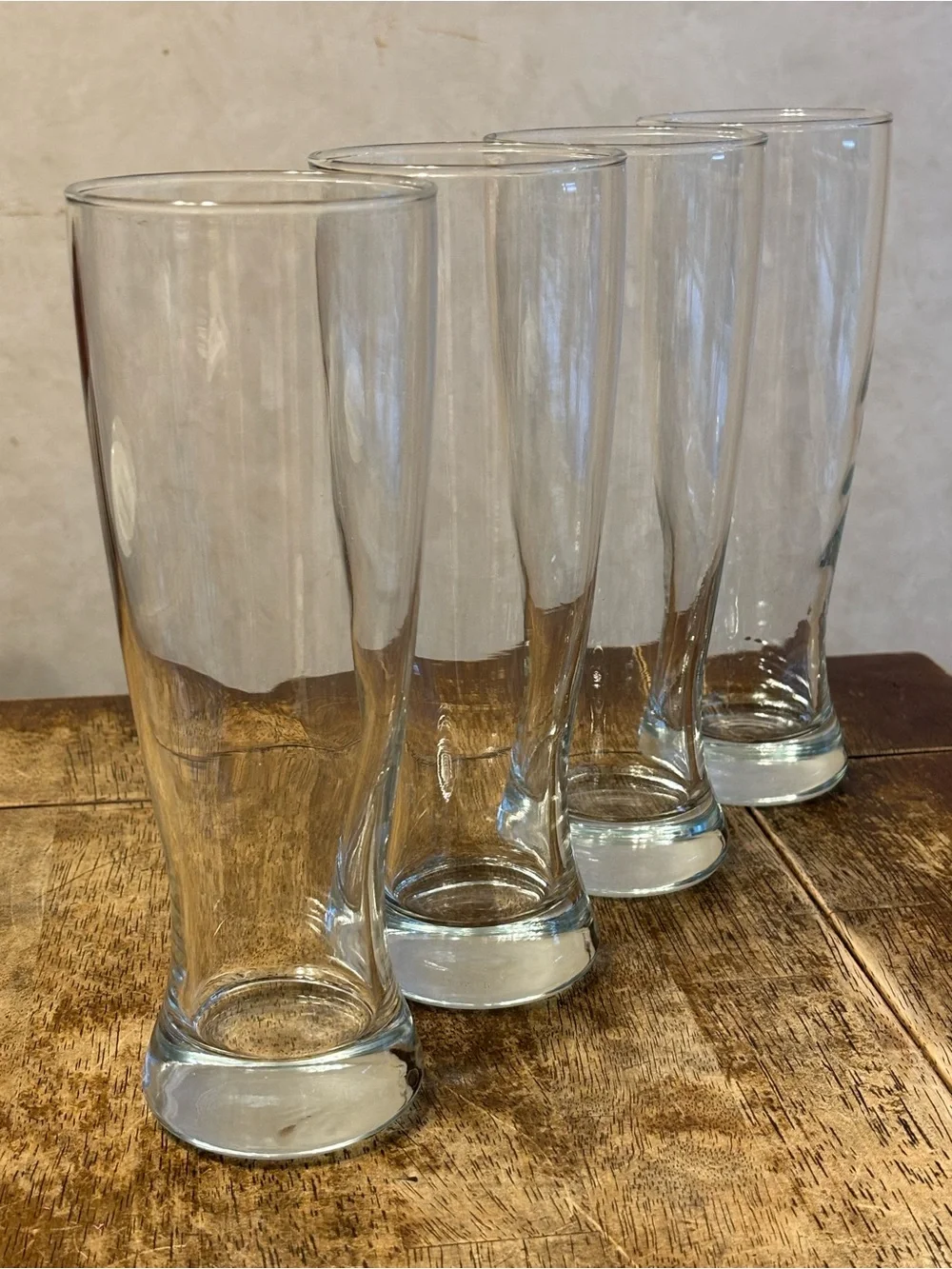 Anchor Hocking Hourglass Pilsner Beer Glasses 23 Oz 9” Set of 4 Heavy Base